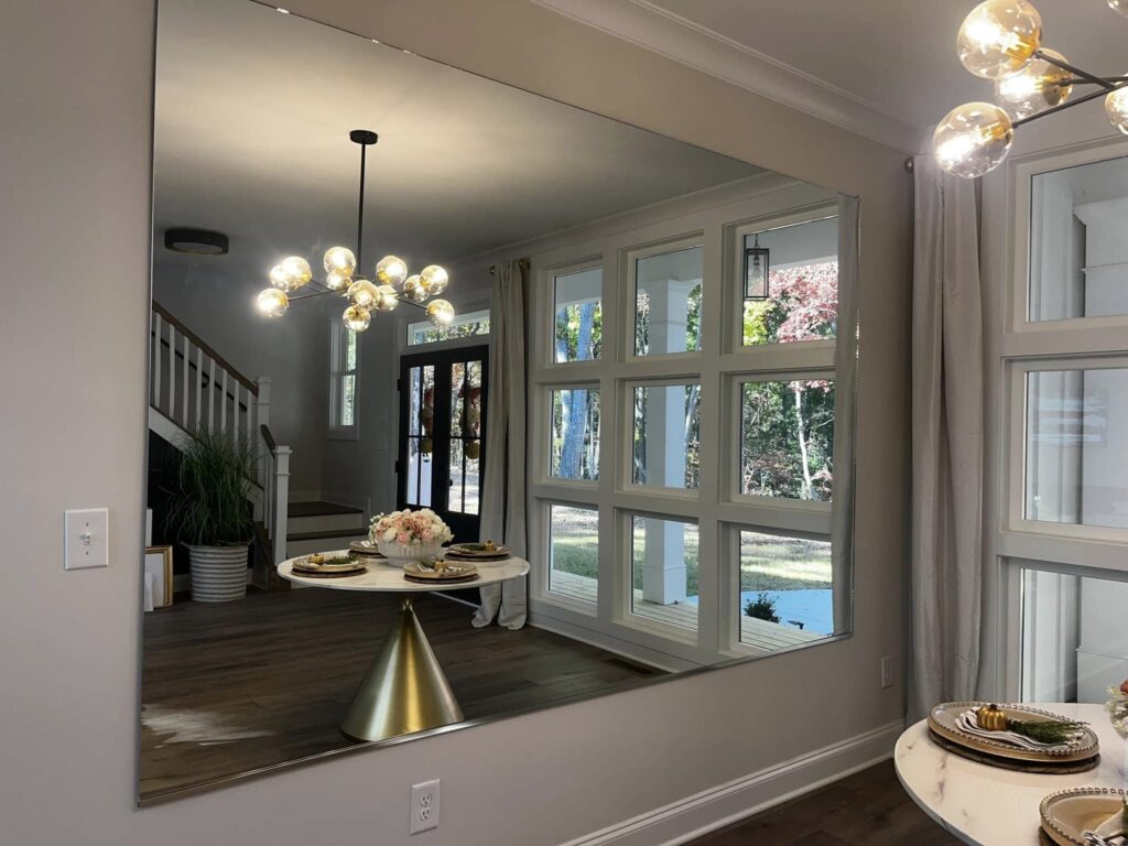 Entryway mirror in a residence